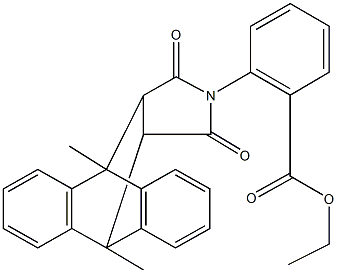 ethyl 2-(1,8-dimethyl-16,18-dioxo-17-azapentacyclo[6.6.5.0~2,7~.0~9,14~.0~15,19~]nonadeca-2,4,6,9,11,13-hexaen-17-yl)benzoate Struktur