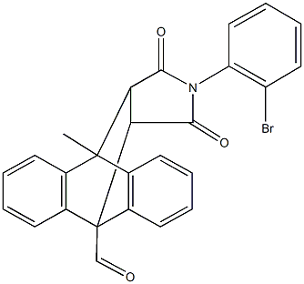 17-(2-bromophenyl)-8-methyl-16,18-dioxo-17-azapentacyclo[6.6.5.0~2,7~.0~9,14~.0~15,19~]nonadeca-2,4,6,9,11,13-hexaene-1-carbaldehyde Struktur