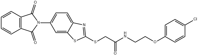 N-[2-(4-chlorophenoxy)ethyl]-2-{[6-(1,3-dioxo-1,3-dihydro-2H-isoindol-2-yl)-1,3-benzothiazol-2-yl]sulfanyl}acetamide Struktur