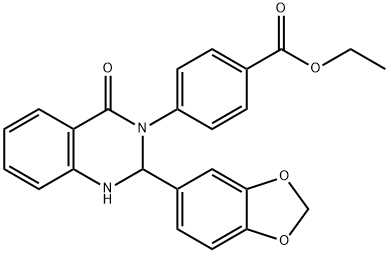 ethyl 4-(2-(1,3-benzodioxol-5-yl)-4-oxo-1,4-dihydro-3(2H)-quinazolinyl)benzoate Struktur