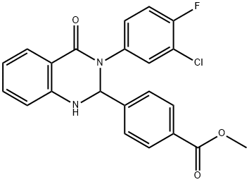 methyl 4-[3-(3-chloro-4-fluorophenyl)-4-oxo-1,2,3,4-tetrahydro-2-quinazolinyl]benzoate Struktur