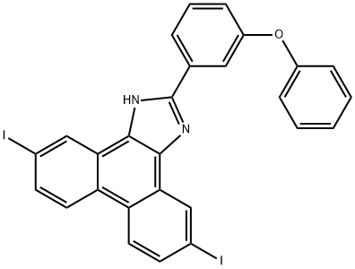 5,10-diiodo-2-(3-phenoxyphenyl)-1H-phenanthro[9,10-d]imidazole Struktur