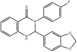 2-(1,3-benzodioxol-5-yl)-3-(4-fluorophenyl)-2,3-dihydro-4(1H)-quinazolinone Struktur