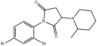 1-(2,4-dibromophenyl)-3-(2-methyl-1-piperidinyl)-2,5-pyrrolidinedione Struktur