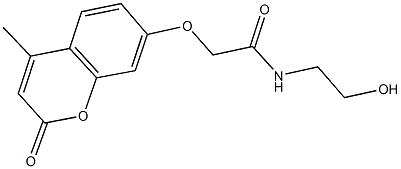 N-(2-hydroxyethyl)-2-[(4-methyl-2-oxo-2H-chromen-7-yl)oxy]acetamide Struktur