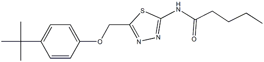 N-{5-[(4-tert-butylphenoxy)methyl]-1,3,4-thiadiazol-2-yl}pentanamide Struktur