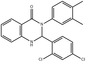 2-(2,4-dichlorophenyl)-3-(3,4-dimethylphenyl)-2,3-dihydro-4(1H)-quinazolinone Struktur