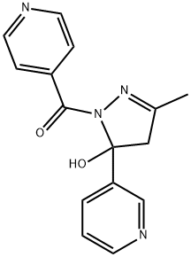 1-isonicotinoyl-3-methyl-5-(3-pyridinyl)-4,5-dihydro-1H-pyrazol-5-ol Struktur