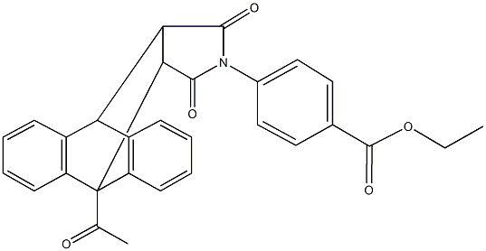 ethyl 4-(1-acetyl-16,18-dioxo-17-azapentacyclo[6.6.5.0~2,7~.0~9,14~.0~15,19~]nonadeca-2,4,6,9,11,13-hexaen-17-yl)benzoate Struktur