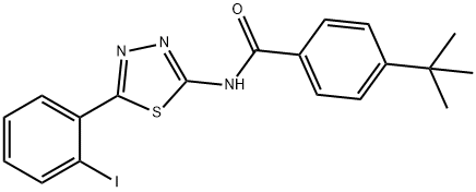 4-tert-butyl-N-[5-(2-iodophenyl)-1,3,4-thiadiazol-2-yl]benzamide Struktur