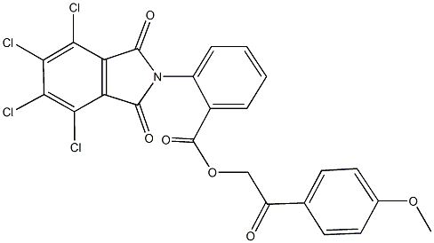 2-(4-methoxyphenyl)-2-oxoethyl 2-(4,5,6,7-tetrachloro-1,3-dioxo-1,3-dihydro-2H-isoindol-2-yl)benzoate Struktur