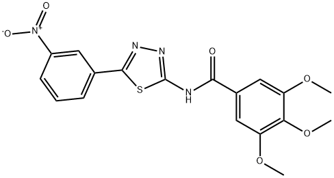 N-(5-{3-nitrophenyl}-1,3,4-thiadiazol-2-yl)-3,4,5-trimethoxybenzamide Struktur