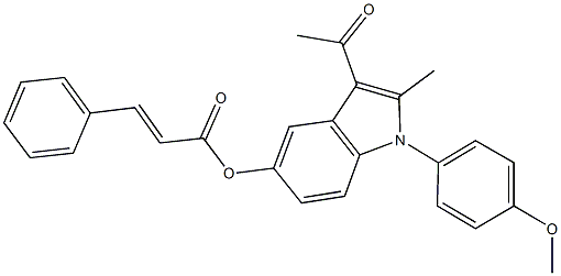 3-acetyl-1-(4-methoxyphenyl)-2-methyl-1H-indol-5-yl 3-phenylacrylate Struktur