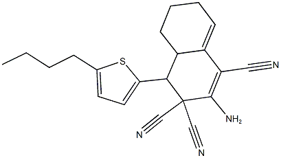 2-amino-4-(5-butyl-2-thienyl)-4a,5,6,7-tetrahydro-1,3,3(4H)-naphthalenetricarbonitrile Struktur