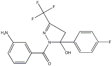 1-(3-aminobenzoyl)-5-(4-fluorophenyl)-3-(trifluoromethyl)-4,5-dihydro-1H-pyrazol-5-ol Struktur