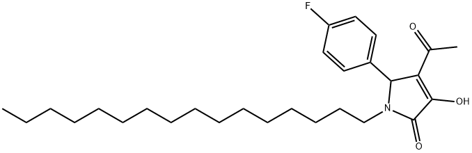 4-acetyl-5-(4-fluorophenyl)-1-hexadecyl-3-hydroxy-1,5-dihydro-2H-pyrrol-2-one Struktur