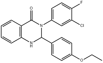 3-(3-chloro-4-fluorophenyl)-2-(4-ethoxyphenyl)-2,3-dihydro-4(1H)-quinazolinone Struktur