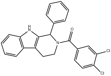 2-(3,4-dichlorobenzoyl)-1-phenyl-2,3,4,9-tetrahydro-1H-beta-carboline Struktur