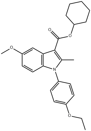 cyclohexyl 1-(4-ethoxyphenyl)-5-methoxy-2-methyl-1H-indole-3-carboxylate Struktur