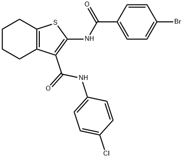 2-[(4-bromobenzoyl)amino]-N-(4-chlorophenyl)-4,5,6,7-tetrahydro-1-benzothiophene-3-carboxamide Struktur