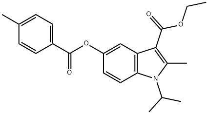 ethyl 1-isopropyl-2-methyl-5-[(4-methylbenzoyl)oxy]-1H-indole-3-carboxylate Struktur