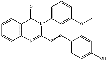 2-[2-(4-hydroxyphenyl)vinyl]-3-(3-methoxyphenyl)-4(3H)-quinazolinone Struktur