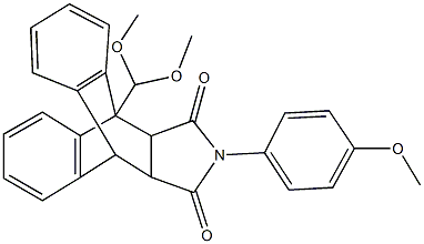 1-(dimethoxymethyl)-17-(4-methoxyphenyl)-17-azapentacyclo[6.6.5.0~2,7~.0~9,14~.0~15,19~]nonadeca-2,4,6,9,11,13-hexaene-16,18-dione Struktur