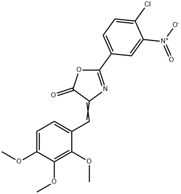 2-{4-chloro-3-nitrophenyl}-4-(2,3,4-trimethoxybenzylidene)-1,3-oxazol-5(4H)-one Struktur