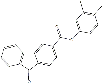 3,4-dimethylphenyl 9-oxo-9H-fluorene-3-carboxylate Struktur