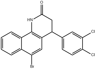 6-bromo-4-(3,4-dichlorophenyl)-3,4-dihydrobenzo[h]quinolin-2(1H)-one Struktur