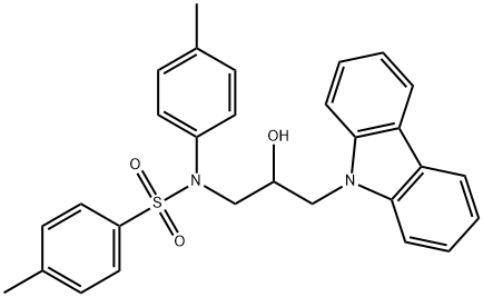 N-[3-(9H-carbazol-9-yl)-2-hydroxypropyl]-4-methyl-N-(4-methylphenyl)benzenesulfonamide Struktur