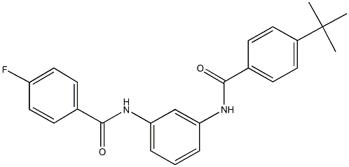 4-tert-butyl-N-{3-[(4-fluorobenzoyl)amino]phenyl}benzamide Struktur