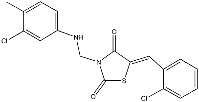 5-(2-chlorobenzylidene)-3-[(3-chloro-4-methylanilino)methyl]-1,3-thiazolidine-2,4-dione Struktur