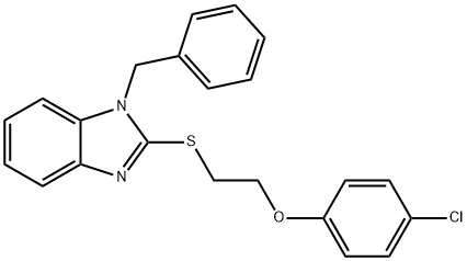 1-benzyl-2-{[2-(4-chlorophenoxy)ethyl]sulfanyl}-1H-benzimidazole Struktur