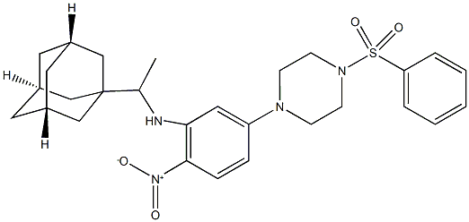 1-{3-{[1-(1-adamantyl)ethyl]amino}-4-nitrophenyl}-4-(phenylsulfonyl)piperazine Struktur