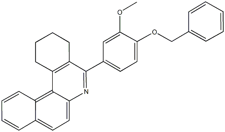 5-[4-(benzyloxy)-3-methoxyphenyl]-1,2,3,4-tetrahydrobenzo[a]phenanthridine Struktur