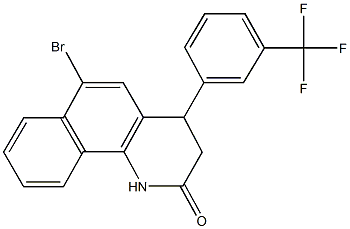 6-bromo-4-[3-(trifluoromethyl)phenyl]-3,4-dihydrobenzo[h]quinolin-2(1H)-one Struktur