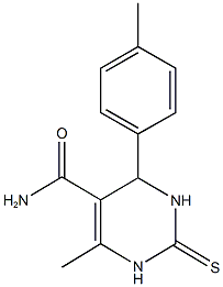 6-methyl-4-(4-methylphenyl)-2-thioxo-1,2,3,4-tetrahydro-5-pyrimidinecarboxamide Struktur