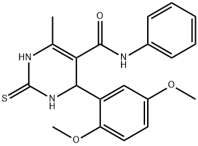 4-(2,5-dimethoxyphenyl)-6-methyl-N-phenyl-2-thioxo-1,2,3,4-tetrahydro-5-pyrimidinecarboxamide Struktur