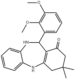 11-(2,3-dimethoxyphenyl)-3,3-dimethyl-2,3,4,5,10,11-hexahydro-1H-dibenzo[b,e][1,4]diazepin-1-one Struktur