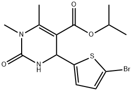 isopropyl 4-(5-bromo-2-thienyl)-1,6-dimethyl-2-oxo-1,2,3,4-tetrahydro-5-pyrimidinecarboxylate Struktur