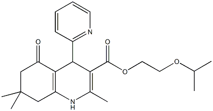 2-isopropoxyethyl 2,7,7-trimethyl-5-oxo-4-(2-pyridinyl)-1,4,5,6,7,8-hexahydro-3-quinolinecarboxylate Struktur