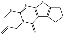 3-allyl-2-(methylsulfanyl)-3,5,6,7-tetrahydro-4H-cyclopenta[4,5]thieno[2,3-d]pyrimidin-4-one Struktur