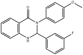 2-(3-fluorophenyl)-3-(4-methoxyphenyl)-2,3-dihydro-4(1H)-quinazolinone Struktur