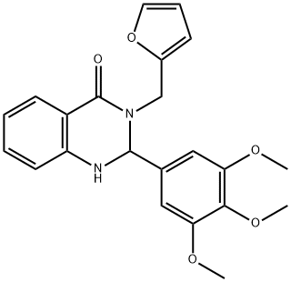 3-(2-furylmethyl)-2-(3,4,5-trimethoxyphenyl)-2,3-dihydroquinazolin-4(1H)-one Struktur