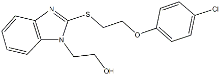 2-(2-{[2-(4-chlorophenoxy)ethyl]sulfanyl}-1H-benzimidazol-1-yl)ethanol Struktur