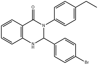 2-(4-bromophenyl)-3-(4-ethylphenyl)-2,3-dihydro-4(1H)-quinazolinone Struktur