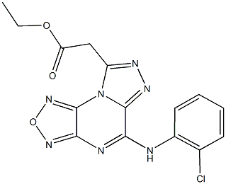 ethyl [5-(2-chloroanilino)[1,2,5]oxadiazolo[3,4-e][1,2,4]triazolo[4,3-a]pyrazin-8-yl]acetate Struktur