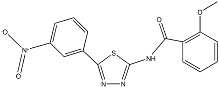 N-(5-{3-nitrophenyl}-1,3,4-thiadiazol-2-yl)-2-methoxybenzamide Struktur