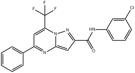 N-(3-chlorophenyl)-5-phenyl-7-(trifluoromethyl)pyrazolo[1,5-a]pyrimidine-2-carboxamide Struktur